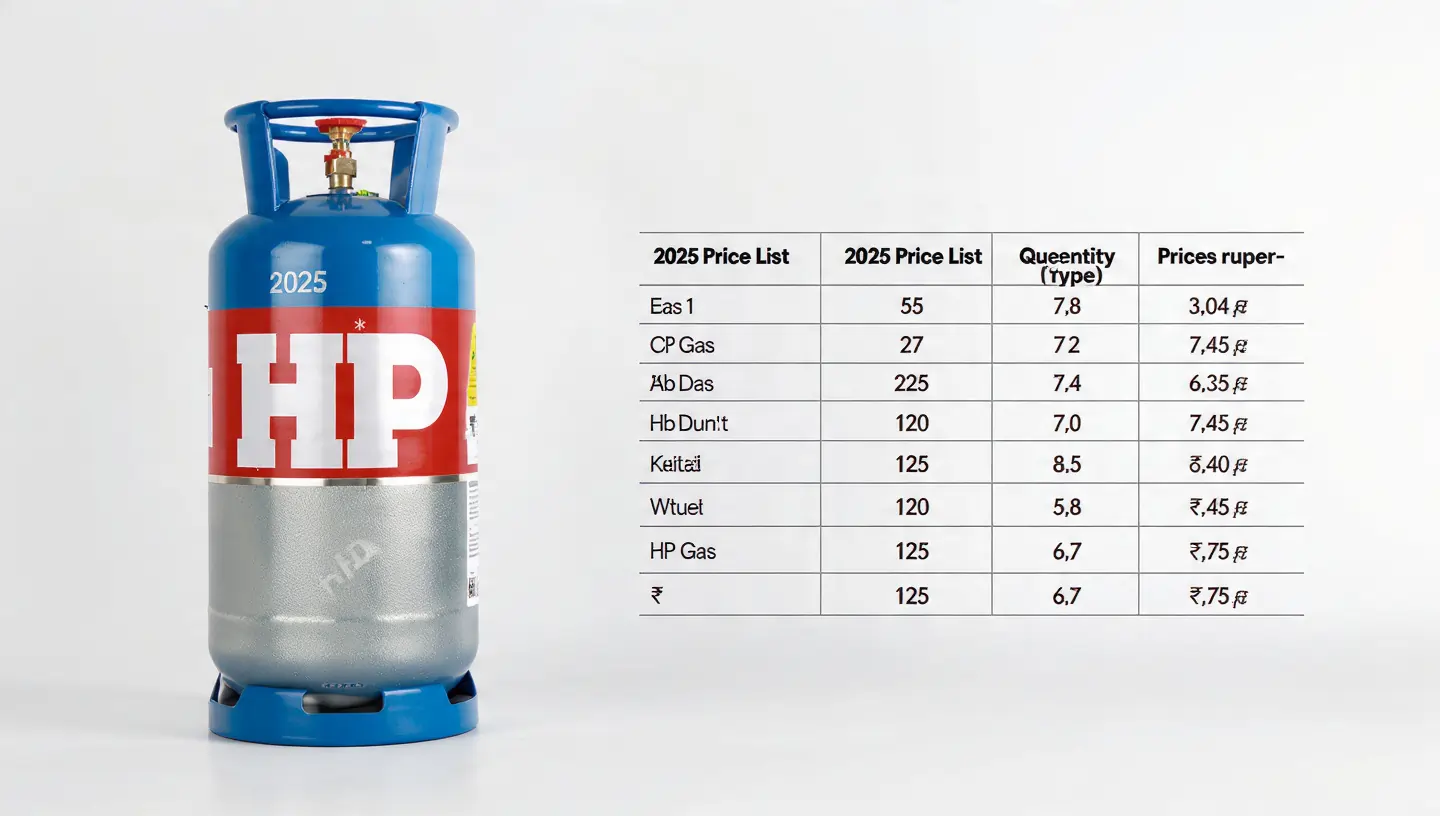 HP Gas Price India 2025 latest LPG cylinder rates chart