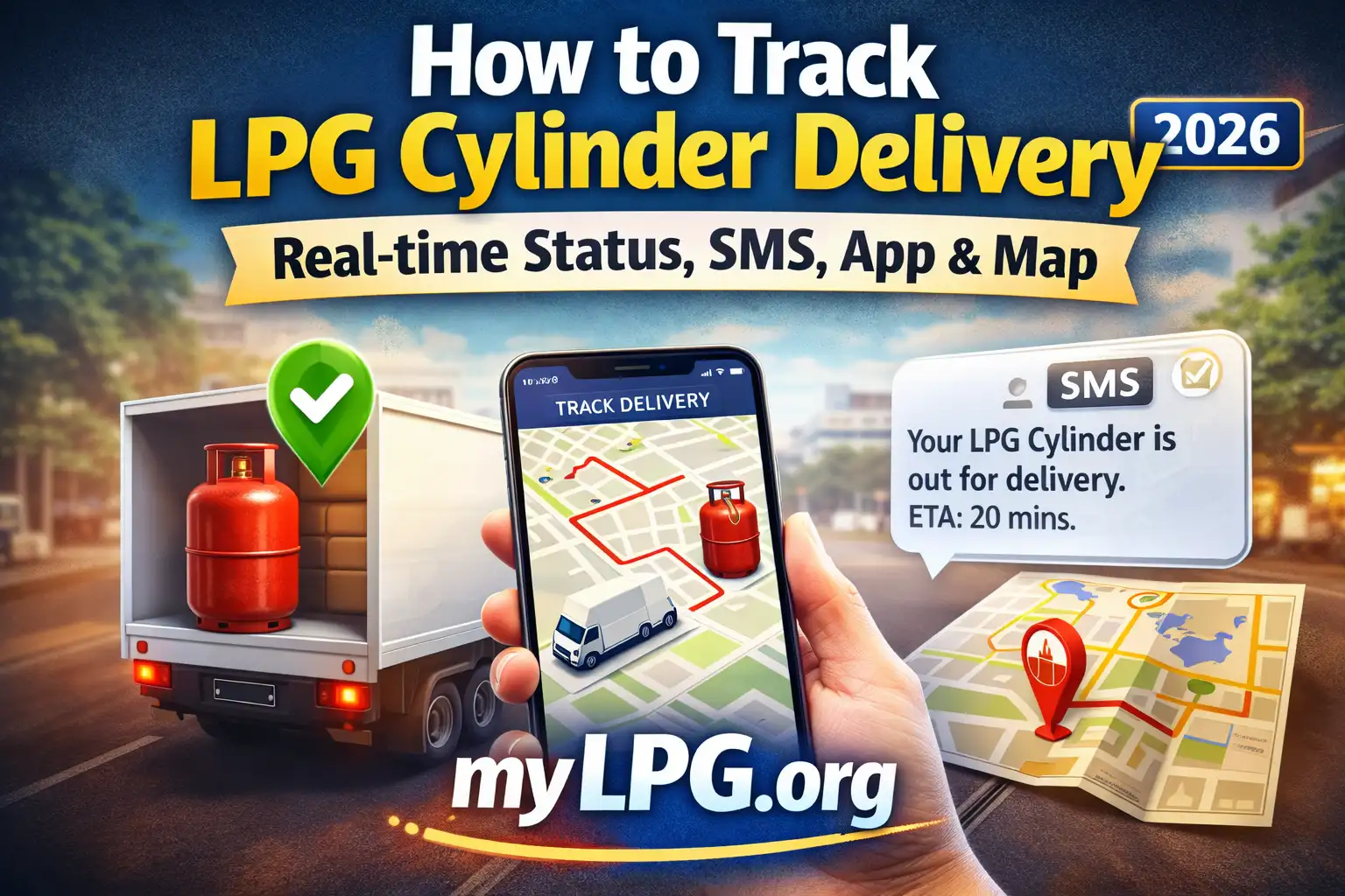 How to track LPG cylinder delivery in real time using SMS, app and live map on mylpg.org